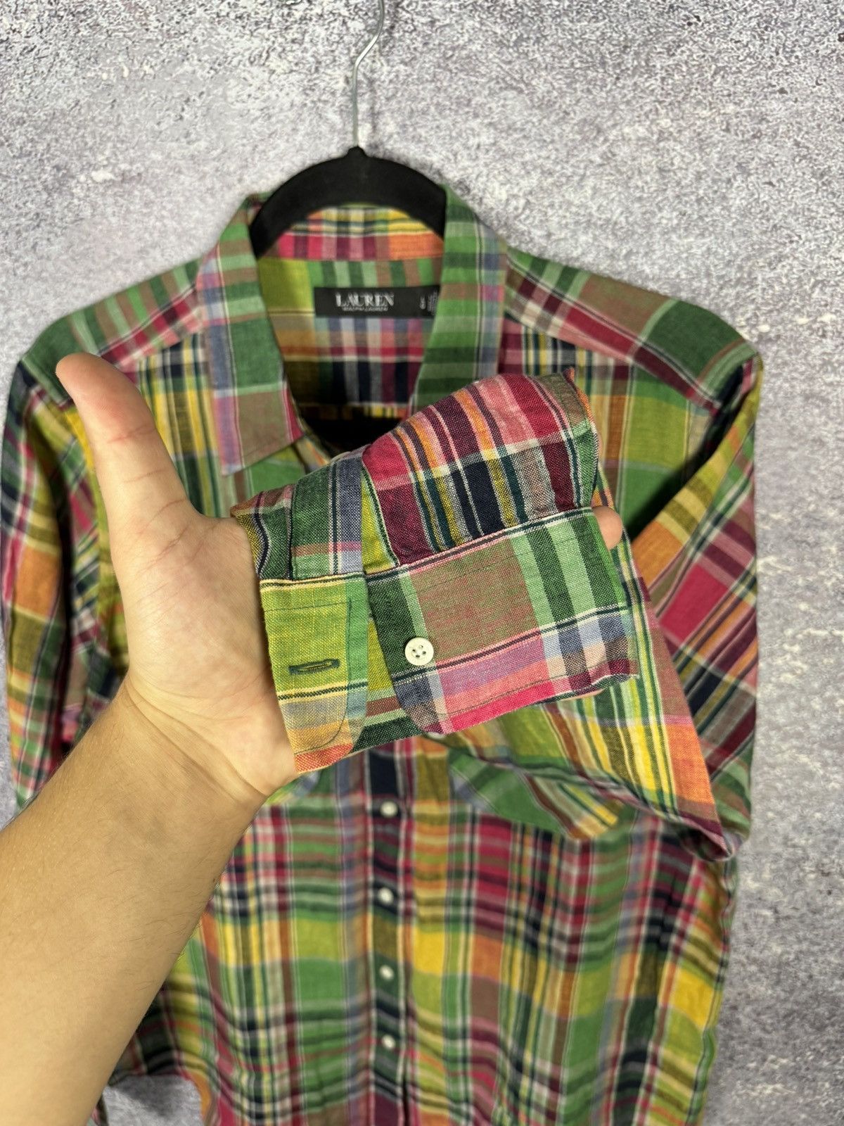 Polo Ralph Lauren Lauren Ralph Lauren 100% Linen Check Shirt Button Up Large Size US L / EU 52-54 / 3 - 15 Thumbnail