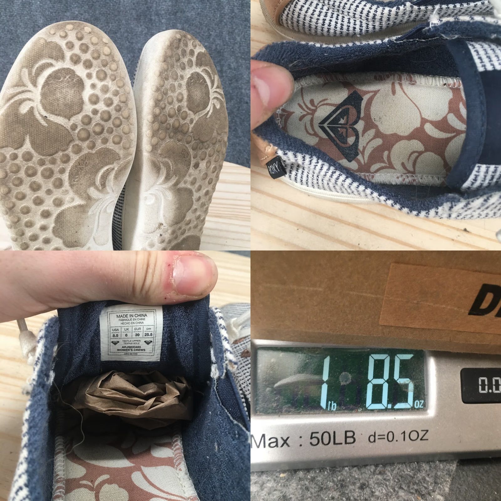 Vintage Roxy Shoes Womens 8.5 Walking Sneakers Blue Striped Lace Up Low Top Comfort Shirt Sneaker Womens Adult 8.5 Blue Striped Casual Shoes Mens? Size M / US 6-8 / IT 42-44 - 9 Thumbnail