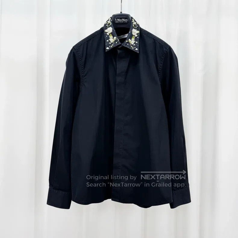 Givenchy Givenchy Jasmine Pearl Neckline Long Sleeve Shirt (Size 37 Size US M / EU 48-50 / 2 - 1 Thumbnail