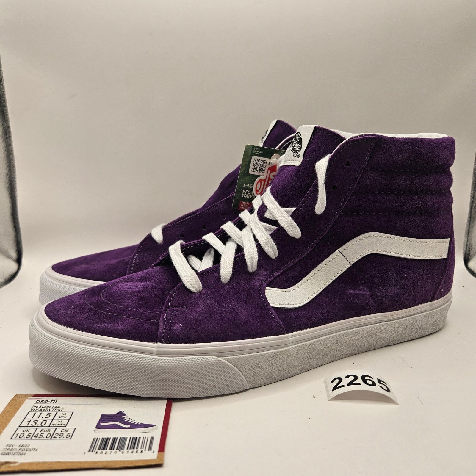 Vans VANS MEN'S 11.5 SK8-Hi PIG SUEDE ACAI PURPLE RARE SNEAKERS Size US 11.5 / EU 44-45 - 1 Thumbnail