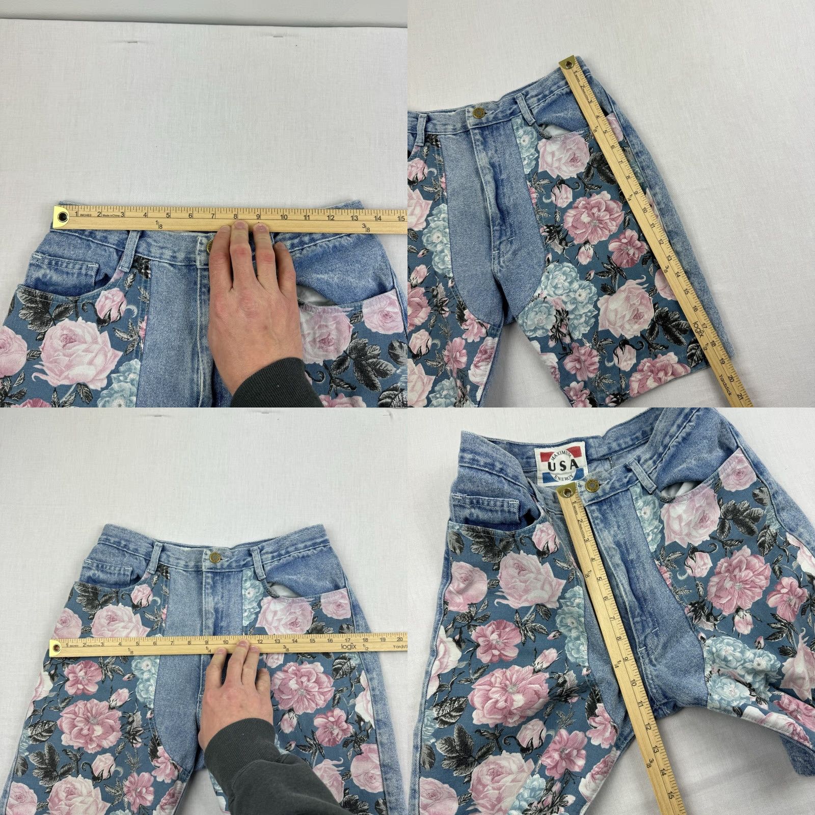 Vintage VINTAGE Maximum Energy Jeans Shorts Women 11/12 Blue Floral 80s Chino Vintage 1980s Womens Size 32" / US 10 / IT 46 - 8 Thumbnail