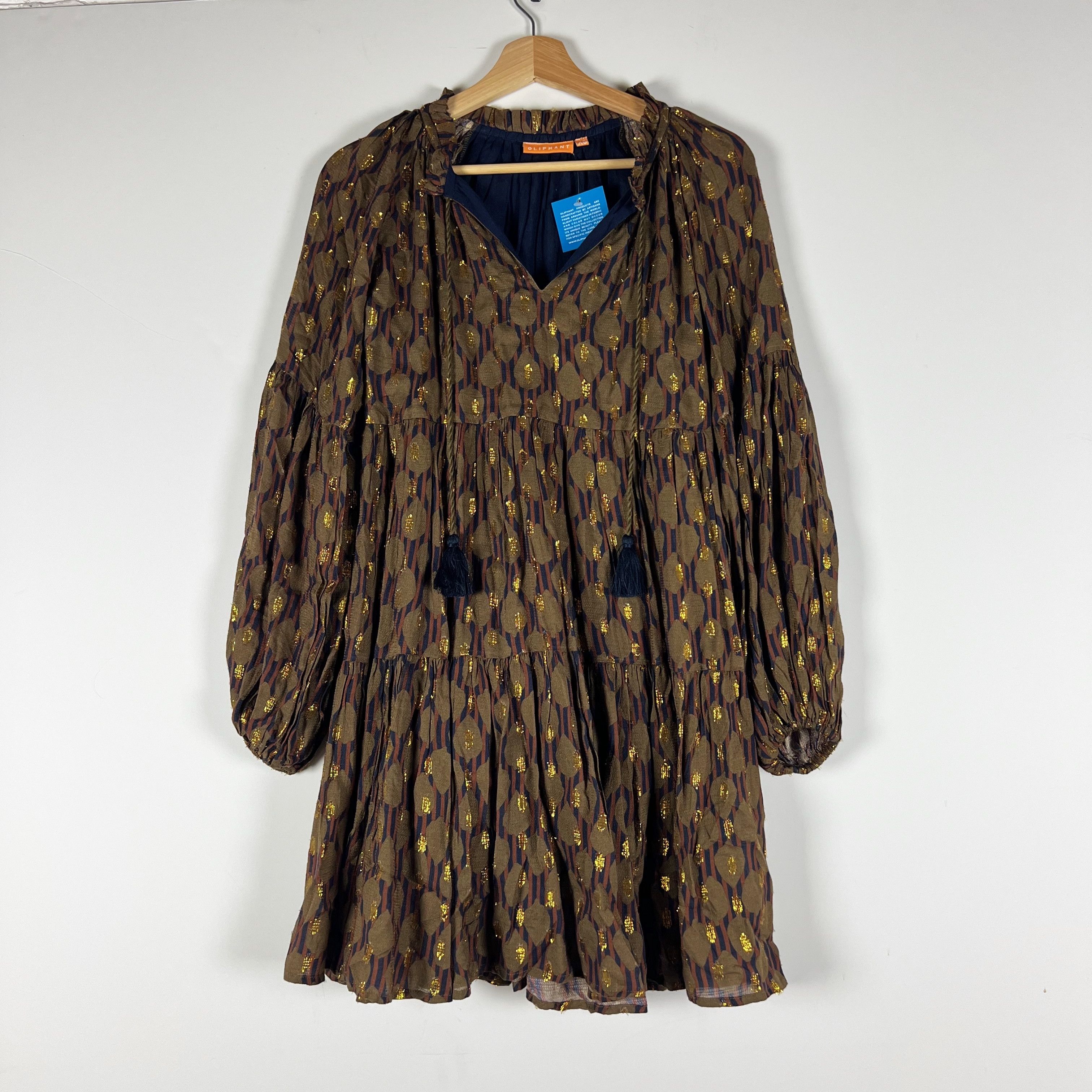Oliphant NEW Oliphant Fig Balloon Sleeve Chiffon Size XS / US 0-2 / IT 36-38 - 1 Thumbnail