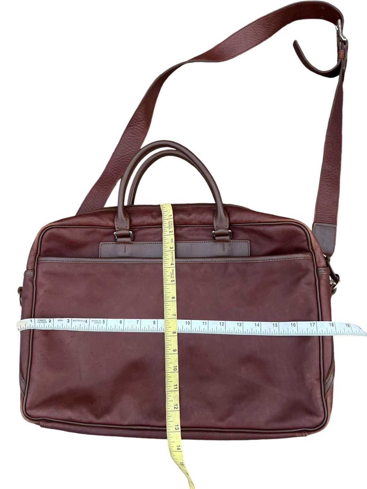 Japanese Brand × Leather Somes Saddle Japan Distressed Patina Leather 2 Way Bag Size ONE SIZE - 24 Thumbnail