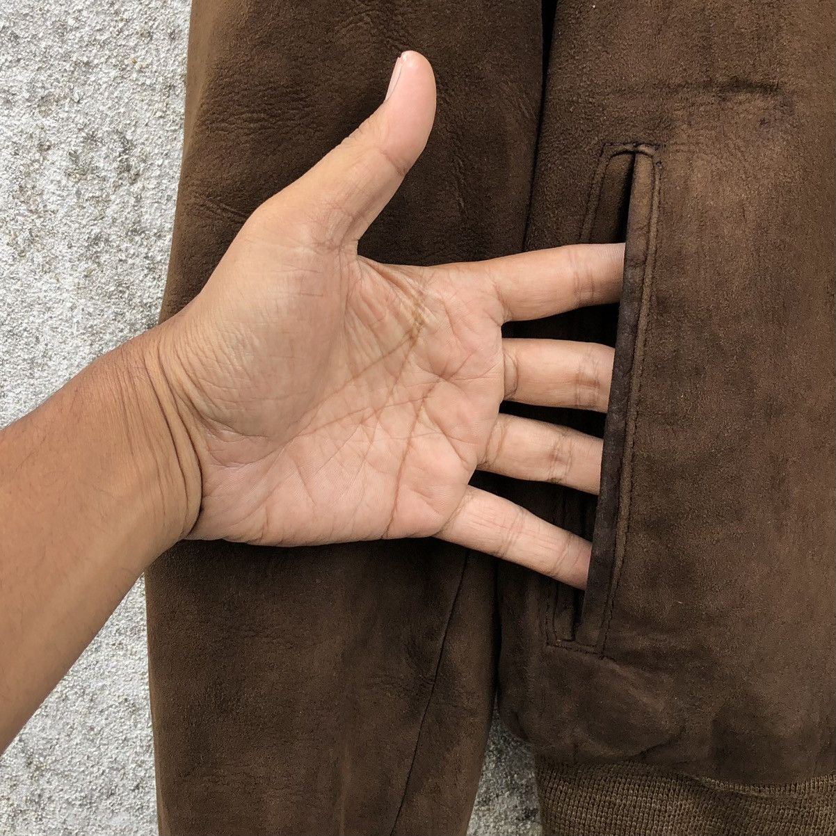 Vintage Vintage 70s Sears Brown Suede Leather Bomber Jacket Size US L / EU 52-54 / 3 - 4 Thumbnail
