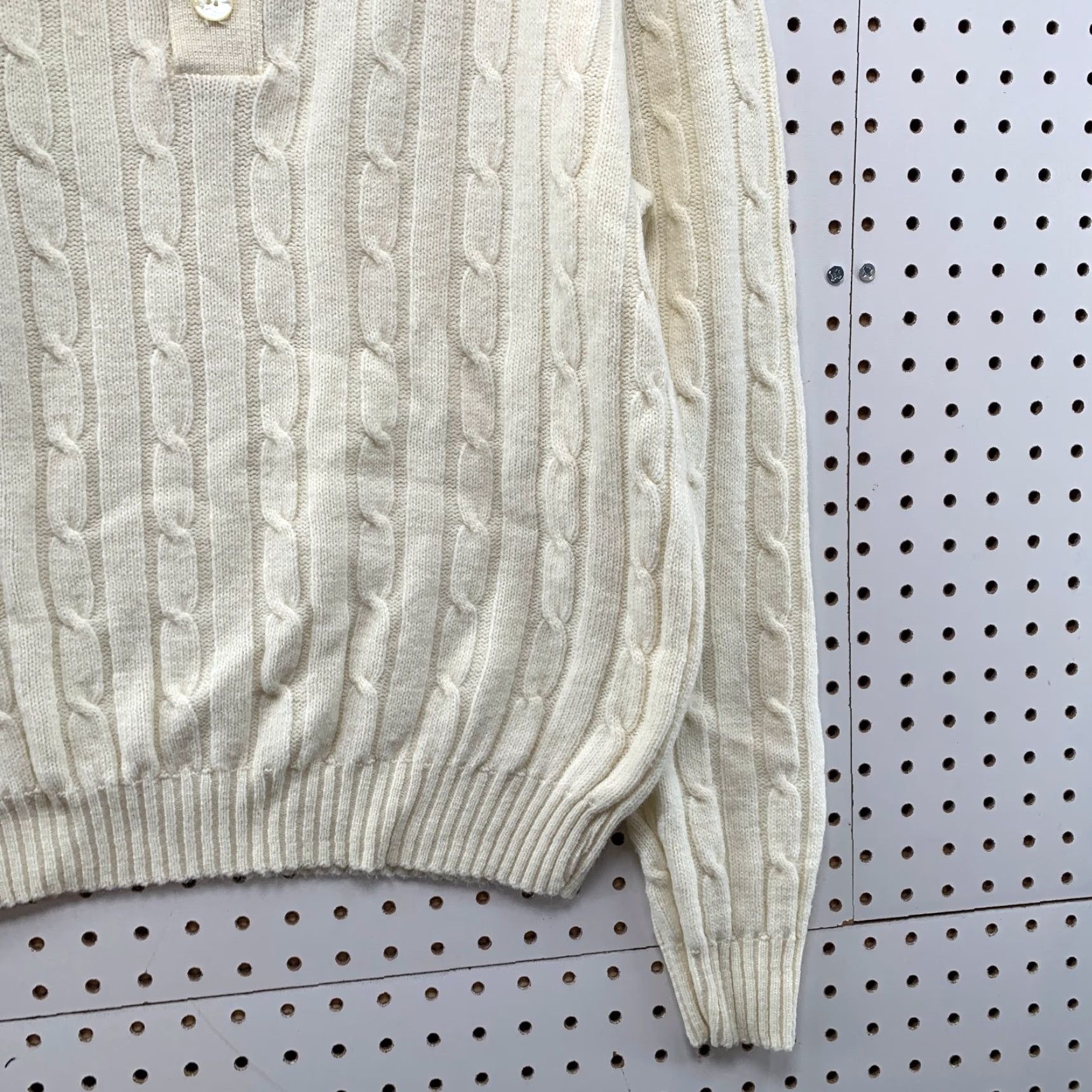 Vintage VINTAGE Jersild Polo Sweater Mens S Ivory Cable Knit Orlon Acrylic Made USA Size US S / EU 44-46 / 1 - 6 Thumbnail