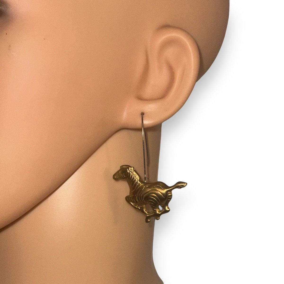 Other Gold tone zebra dangle earrings Size ONE SIZE - 2 Thumbnail