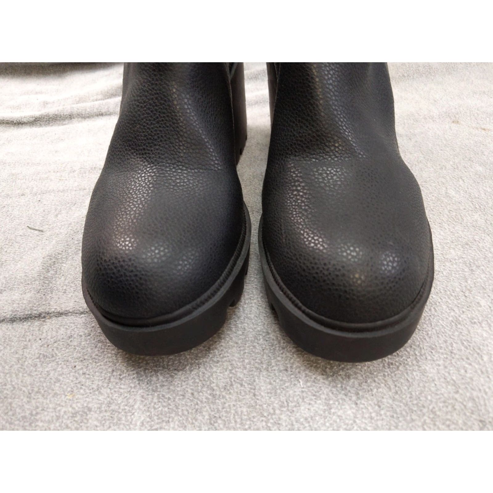 Vintage Mix No. 6 Boots Womens 9 Black Chelsea Lug Sole Ankle Buckle Block Heel Casual Winter Shoes Size US 9 / IT 39 - 3 Thumbnail