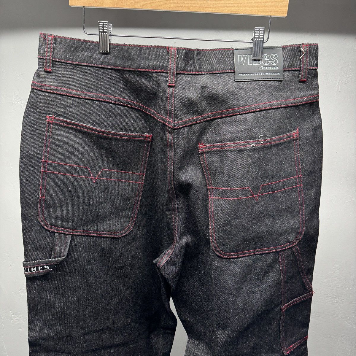 Vintage Y2K Black Raw Denim Baggy Wide Leg Skater Jeans JNCO Grunge Size US 36 / EU 52 - 5 Thumbnail