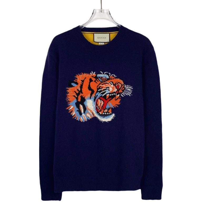 Gucci Gucci Tiger head letter inlaid flower round neck color-bloc Size US M / EU 48-50 / 2 - 1 Thumbnail