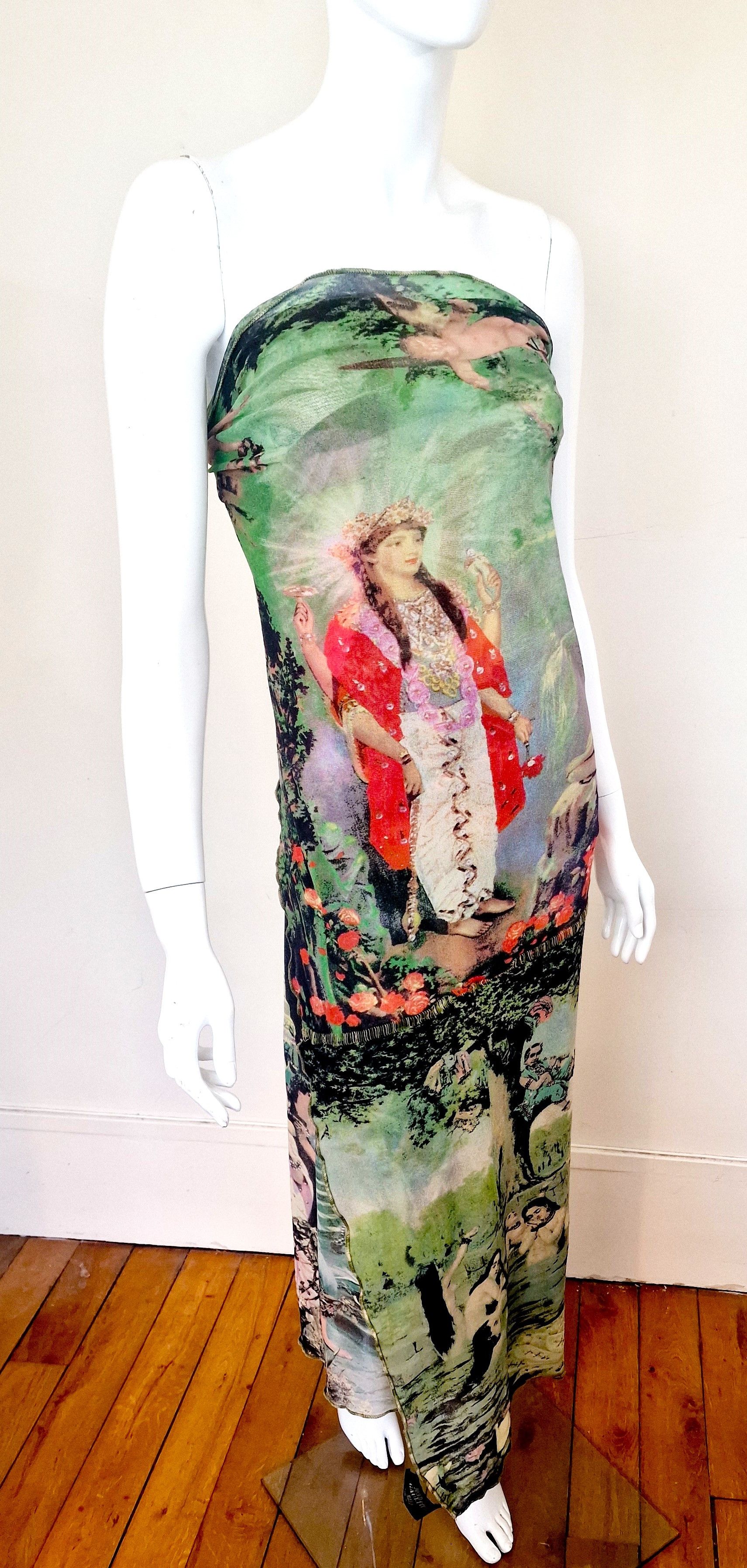 Jean Paul Gaultier Jean Paul Gaultier S/S 1998 Frida Kahlo Mesh Pareo Dress Size M / US 6-8 / IT 42-44 - 8 Thumbnail