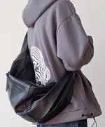 Japanese Brand Fashion Hiphop pu leather sling side bag belt bag fanny pack Size ONE SIZE - 3 Thumbnail