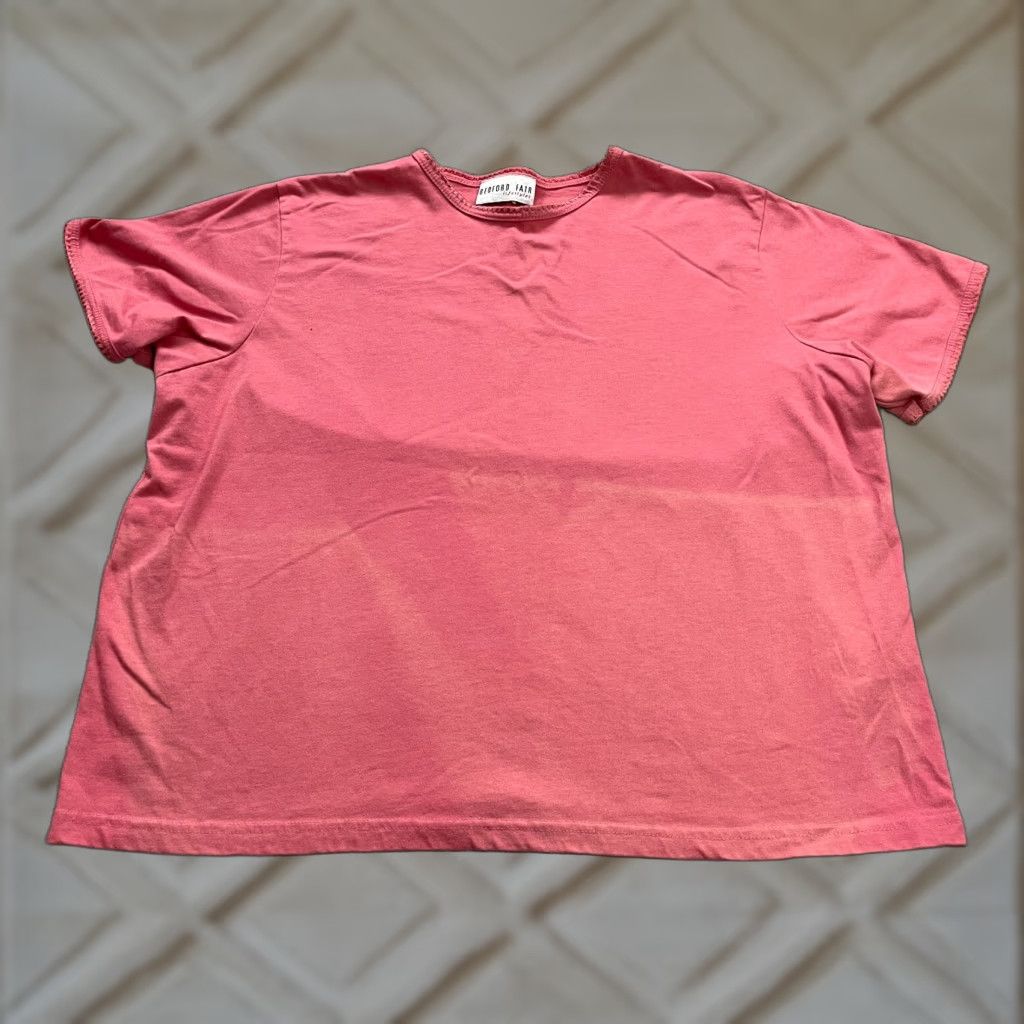 Vintage Bedford Fair Blouse Womens 3XL Salmon Solid Short Sleeve Casual Top Size XXL / US 16-18 / IT 52-54 - 1 Thumbnail