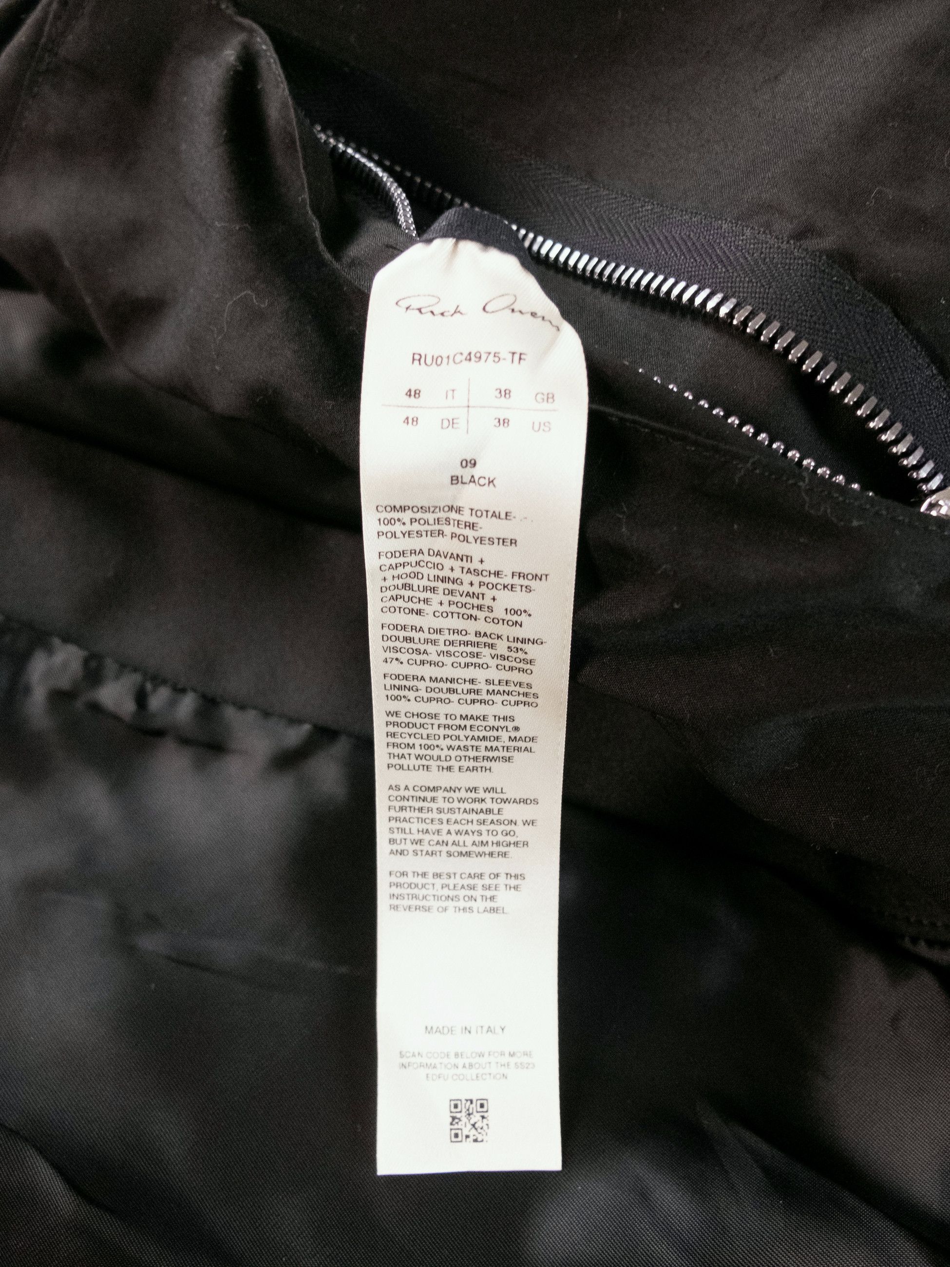 Rick Owens RICK OWENS black oversized hooded raincoat jacket Medium Size US M / EU 48-50 / 2 - 8 Thumbnail