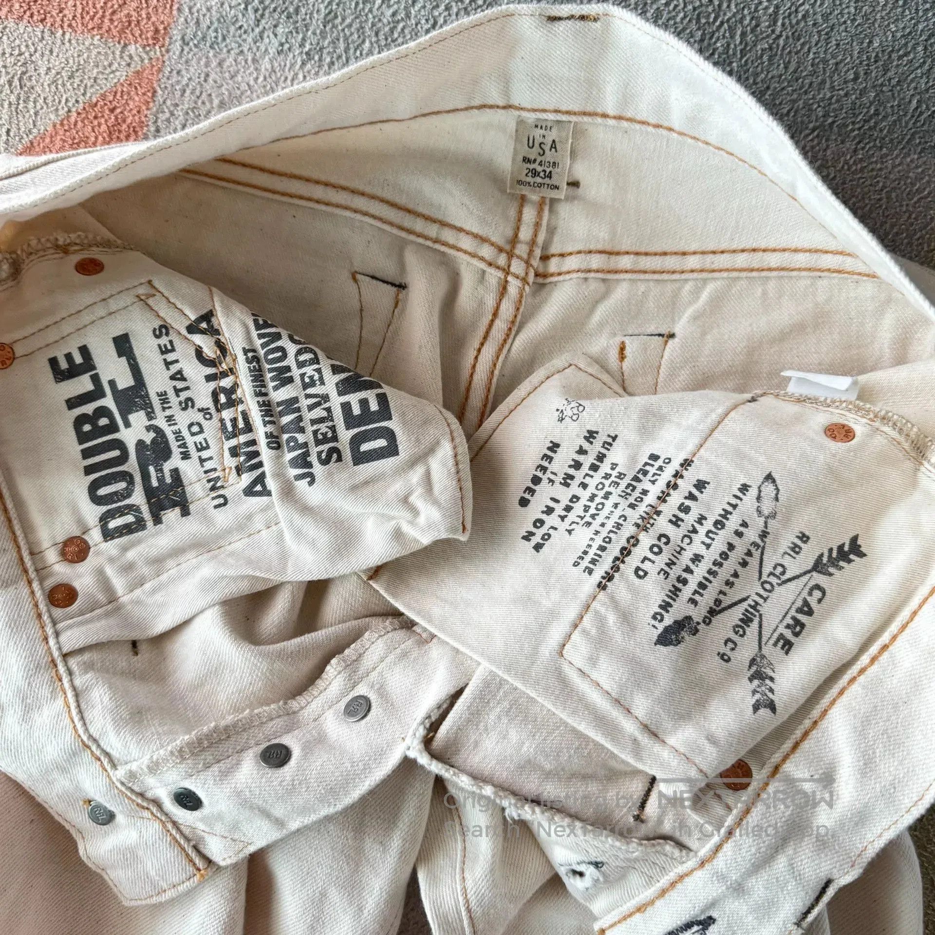 RRL Ralph Lauren RRL Slim Boot Cut White Jeans. Size 29" - 4 Thumbnail