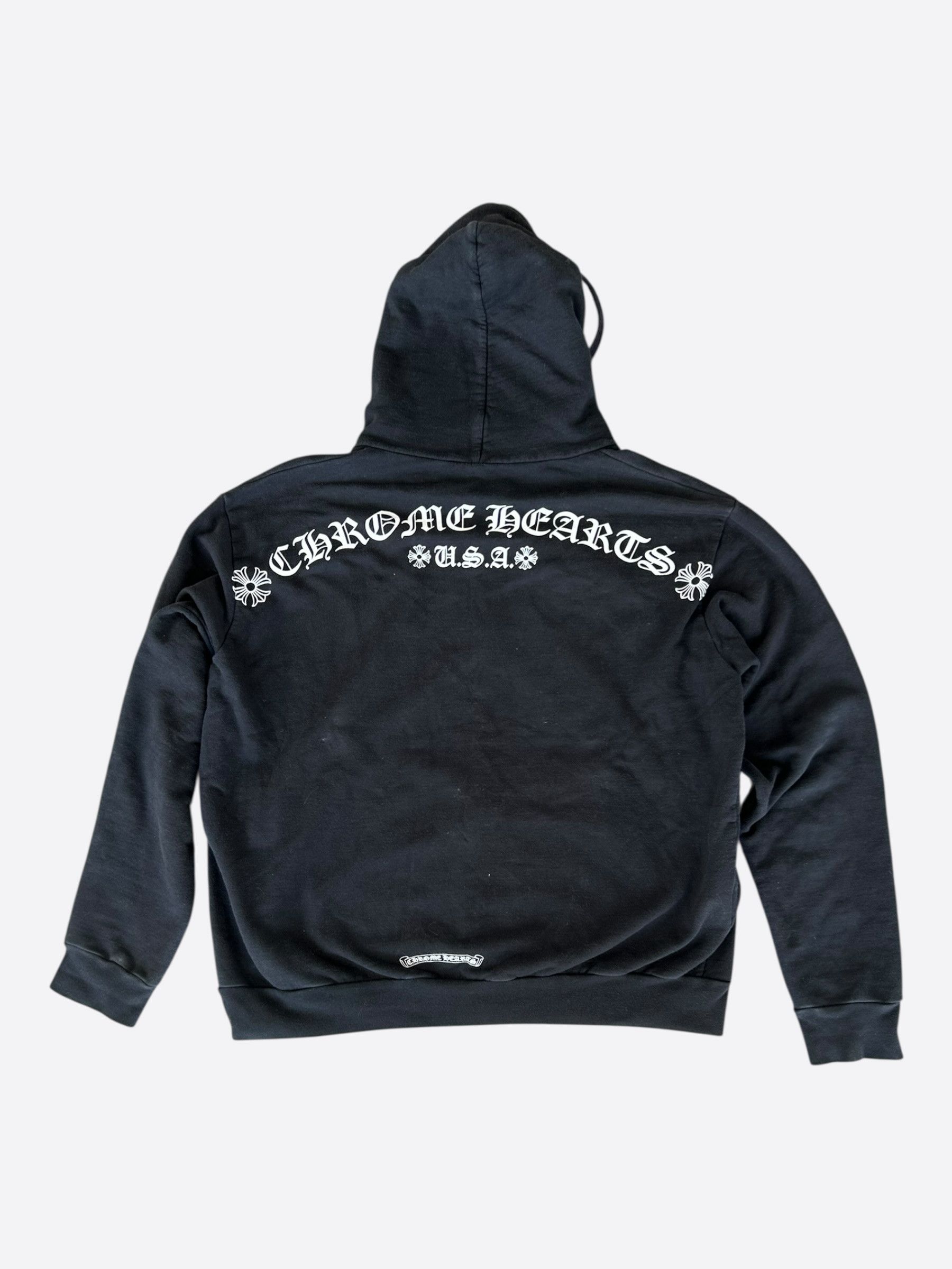 Chrome Hearts Chrome Hearts Black & White T-Bar Logo Zip Up Hoodie Size US M / EU 48-50 / 2 - 2 Thumbnail