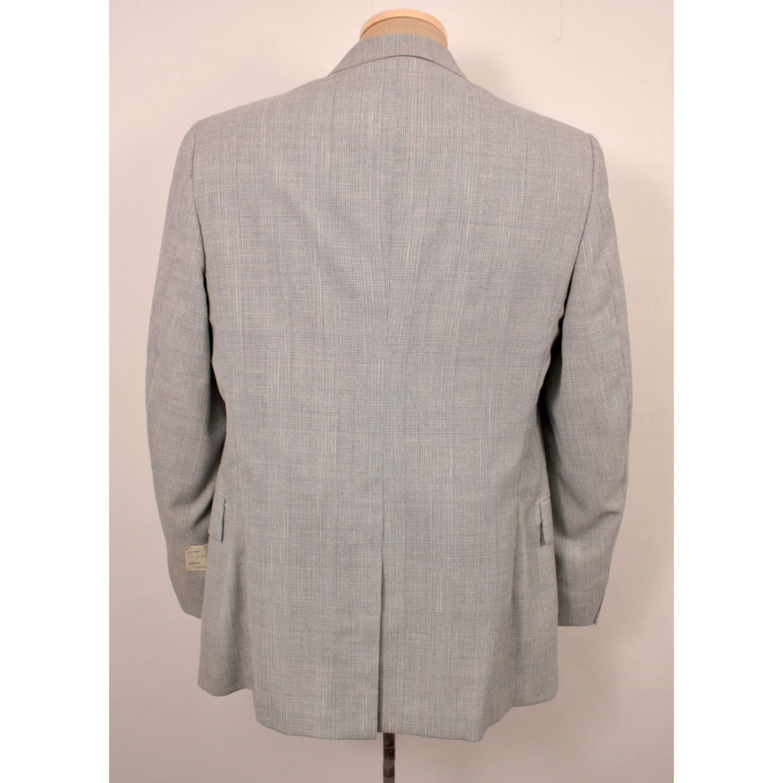 Vintage Mens VTG 70s 2 PC Blue Plaid Leisure Suit Sz 42 1970s Disco Polyester Blend Size 42R - 4 Thumbnail