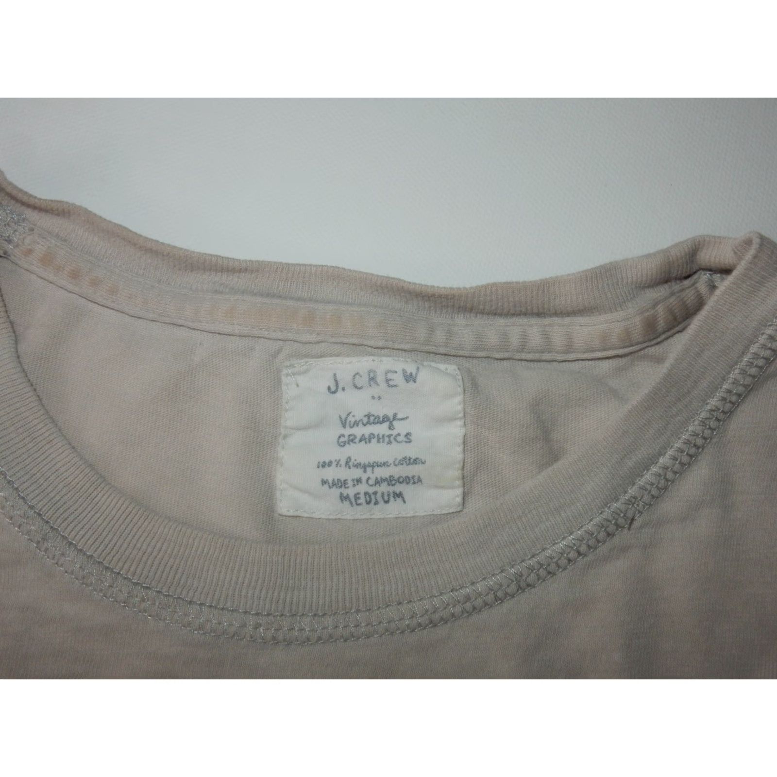 J.Crew VINTAGE J.CREW Men T Shirt Beige Cotton The Whale House M Short Sleeve Graphic Print Man Mens Size US M / EU 48-50 / 2 - 2 Thumbnail