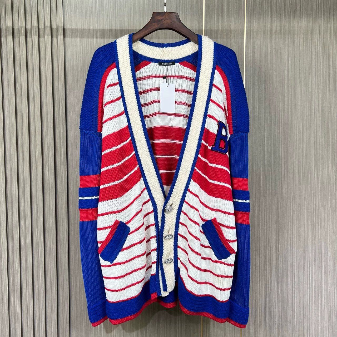 Balmain Balmain Flocking letter silver button knit cardigan Size US M / EU 48-50 / 2 - 1 Thumbnail