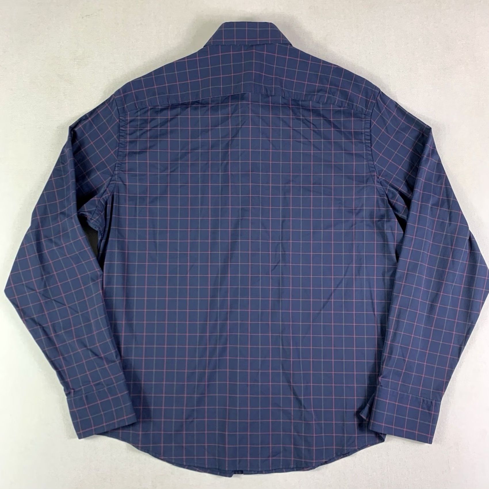 UNTUCKit UNTUCKit Shirt Mens Large Blue Windowpane Long Sleeve Altrugo Performance Size US L / EU 52-54 / 3 - 6 Thumbnail