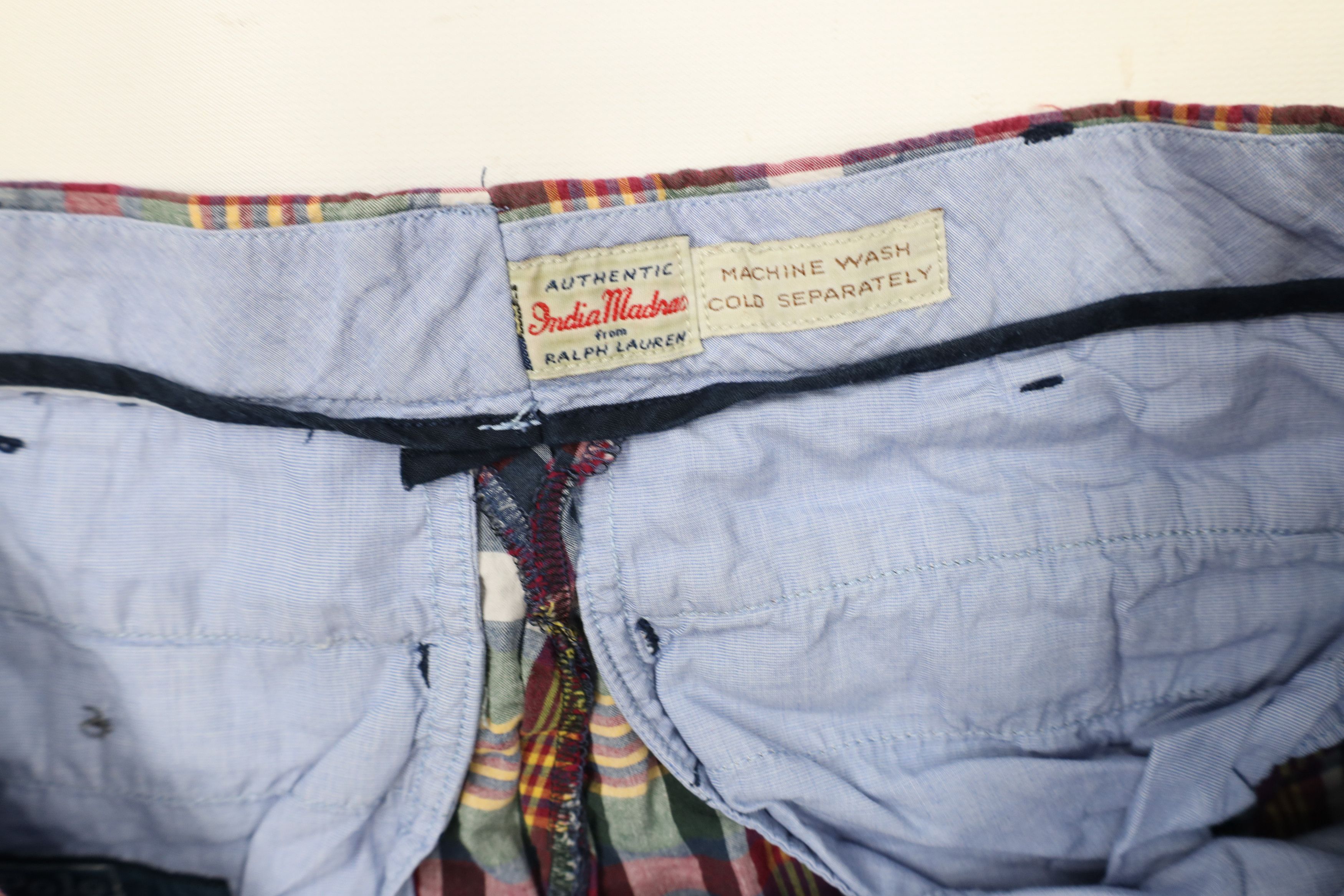 Ralph Lauren × Vintage Vintage 90s Ralph Lauren Madras Plaid Chino Shorts Cotton Size US 40 / EU 56 - 6 Thumbnail