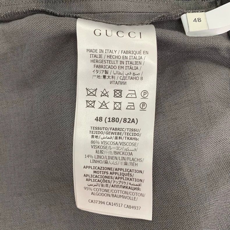 Gucci Gucci Logo letter patch gray linen elastic waist straight t Size US 32 / EU 48 - 8 Thumbnail