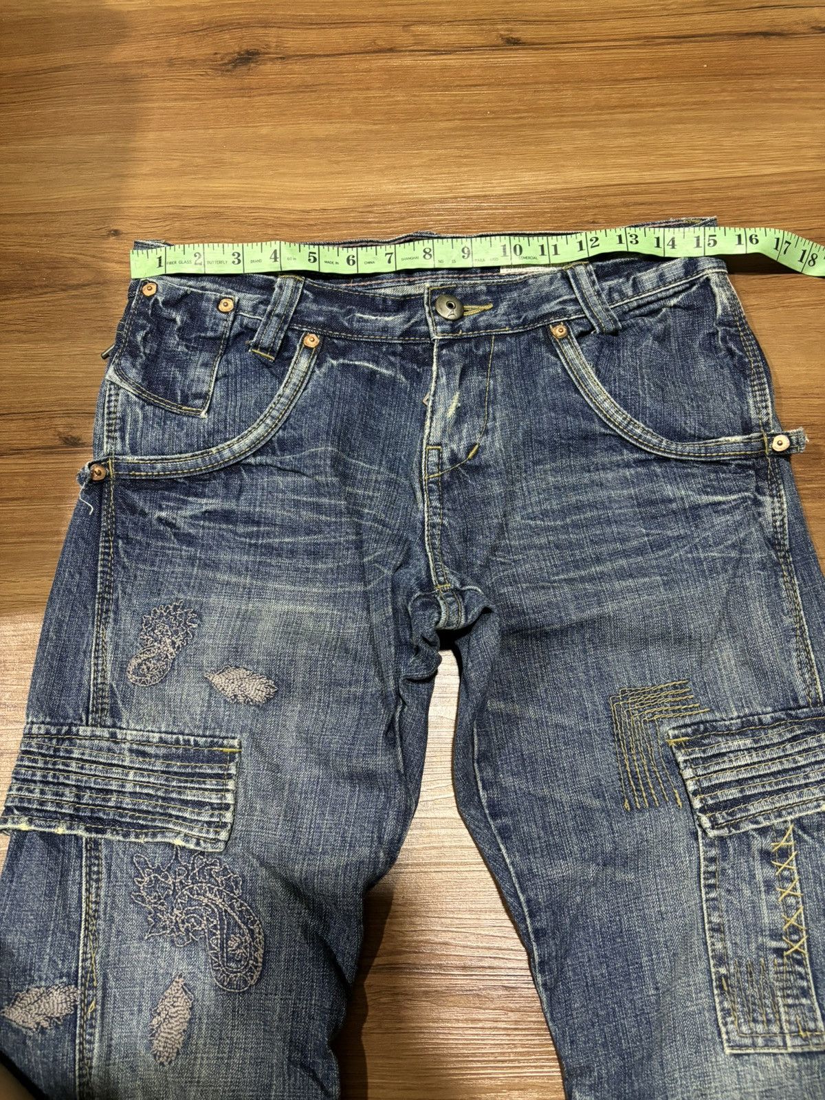 Japanese Brand × Vintage Vintage Antgauge Sashiko Distress Denim Jeans Size US 31 - 14 Thumbnail