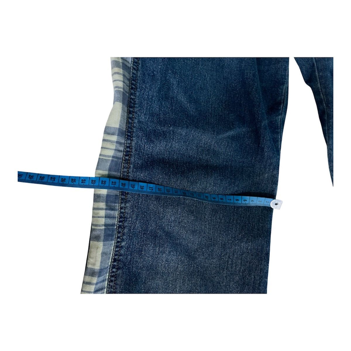 Yasuyuki Ishii Japanesse Nadam Plaid Panel Flare Denim Jeans Size US 32 / EU 48 - 11 Thumbnail