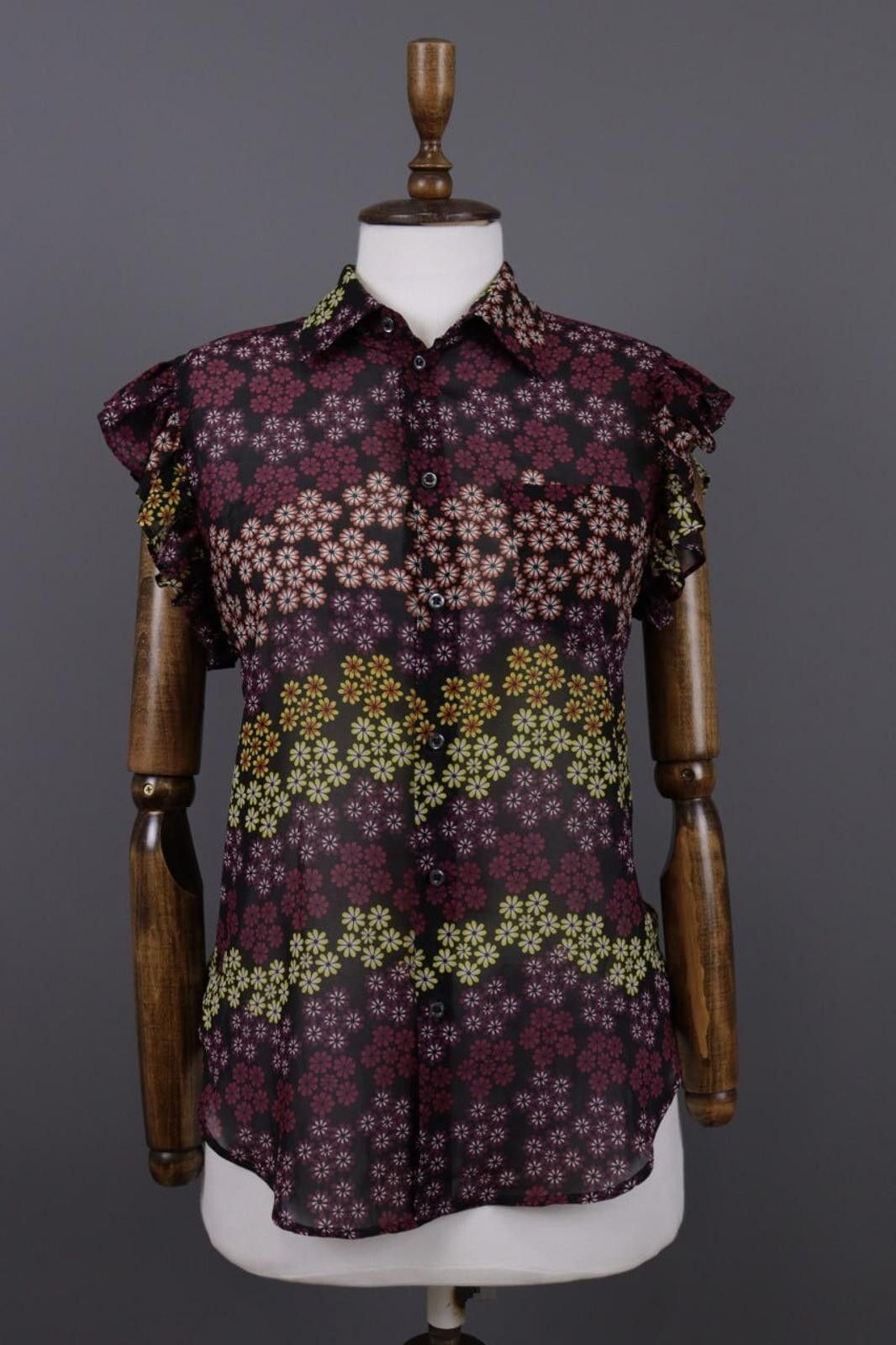 Dsquared2 Dsquared2 Black Mesh Floral Button Down Blouse Shirt Size 38 Size M / US 6-8 / IT 42-44 - 1 Thumbnail