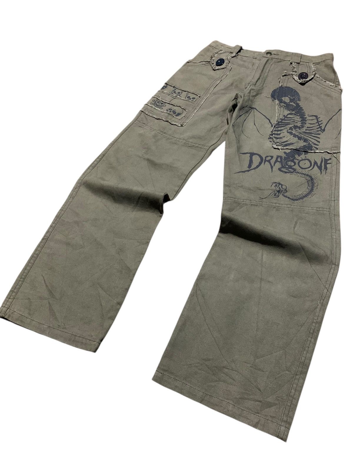 If Six Was Nine Vintage Gaibatou japan skull dragon fatigue monkey pants Size US 28 / EU 44 - 3 Thumbnail