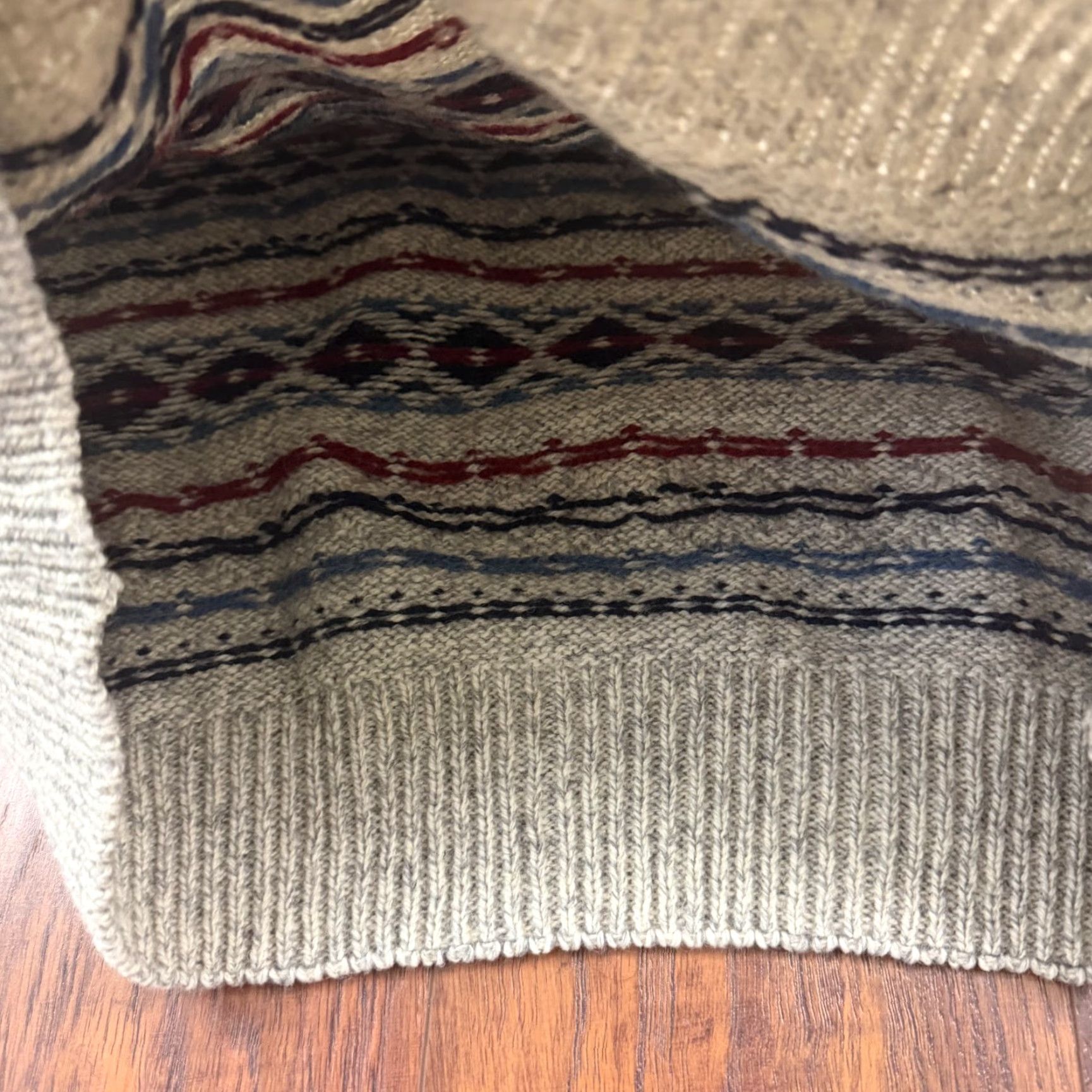 Vintage VINTAGE INC International Concepts Sweater Mens M Gray Wool Fair Isle Pullover Knit Crew Neck Winter Fall Size US M / EU 48-50 / 2 - 4 Thumbnail