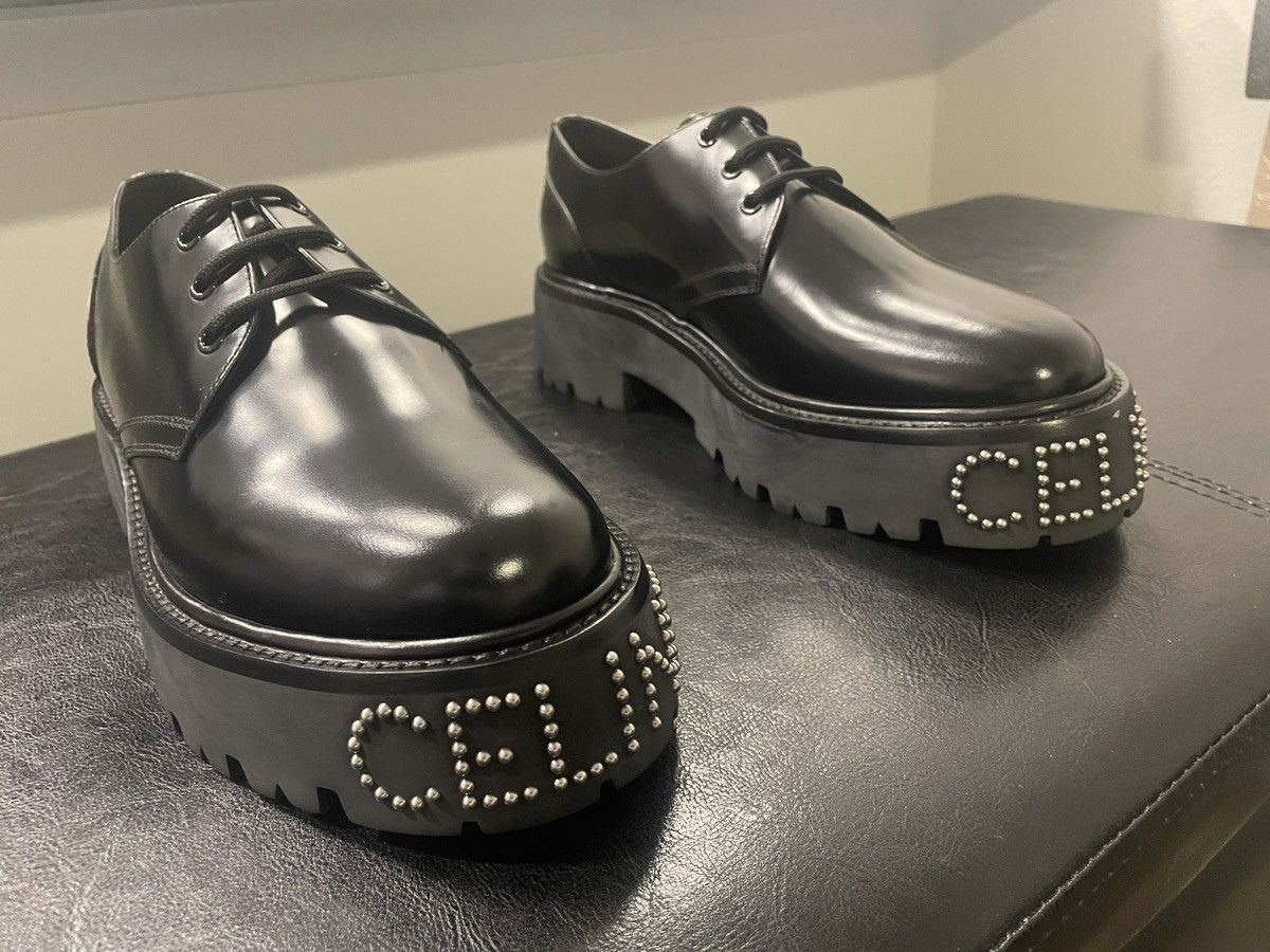 Celine Celine studded logo Derby | Grailed