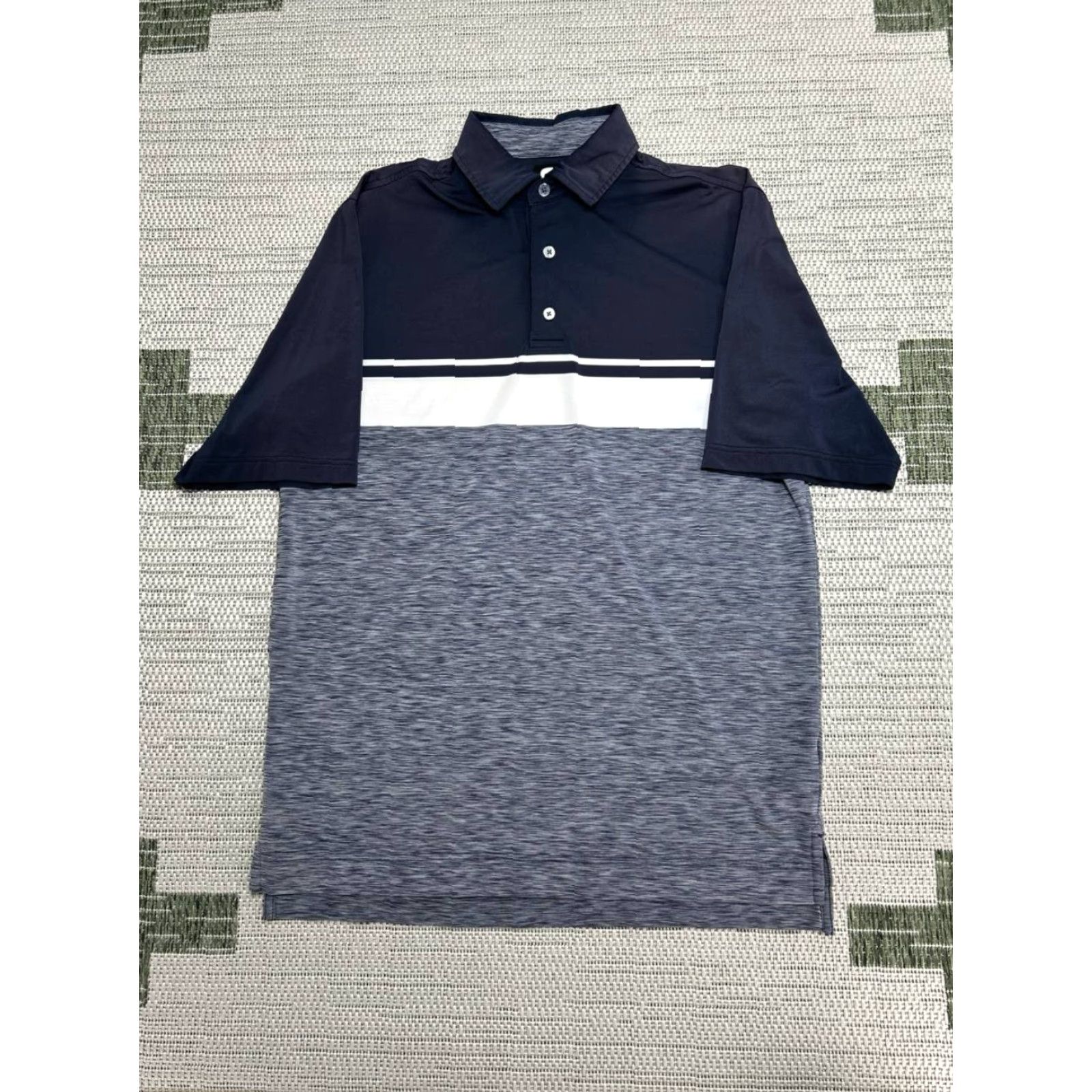 Footjoy FootJoy Polo Shirt Men Medium Multicolor Lisle Colorblock Space Dye Self Collar Size US M / EU 48-50 / 2 - 2 Thumbnail
