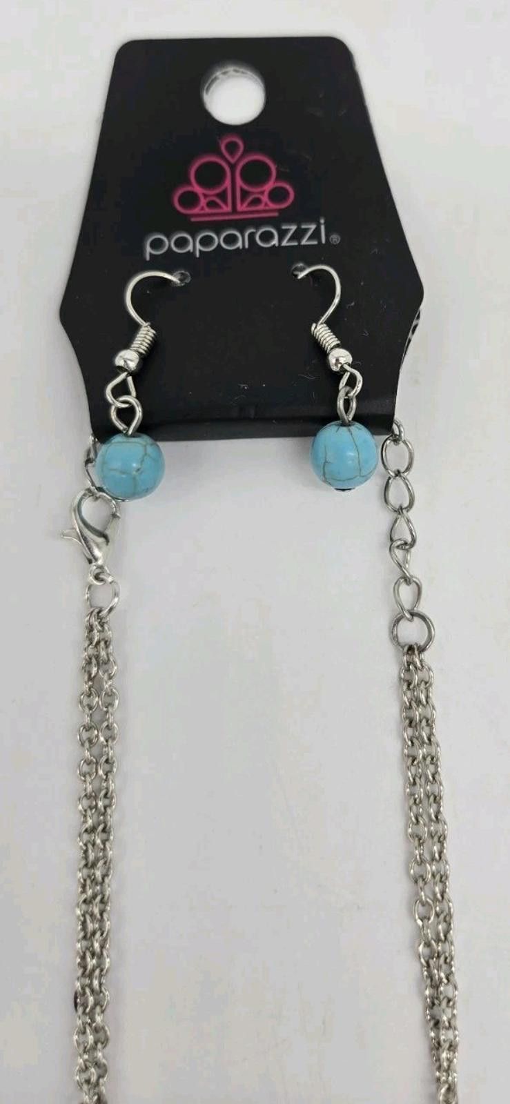 Unknown London Paparazzi Necklace & Earring Set NWT Silver Tone Torquoise F Size ONE SIZE - 4 Thumbnail