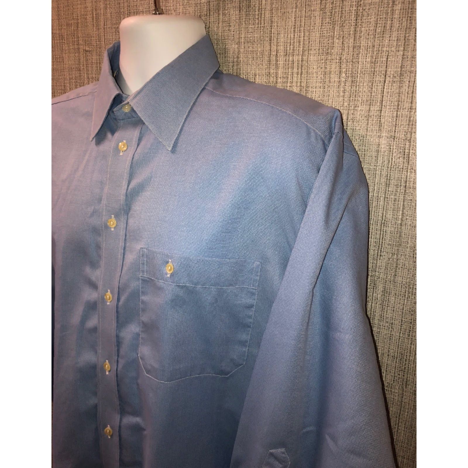 Eton VINTAGE Eton Etastar Shirt Mens Long Sleeve Button-Up 17 1/2 24" Armpit M Blue Mens Size US XL / EU 56 / 4 - 2 Thumbnail