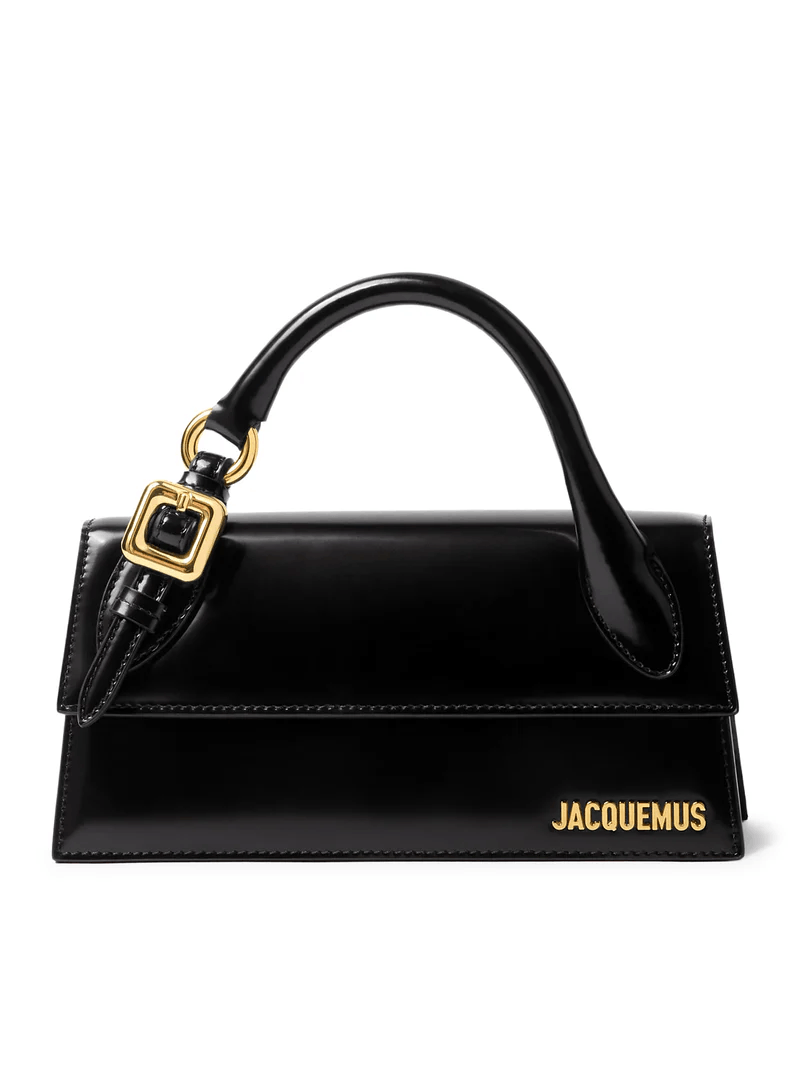 JACQUEMUS Chiquito Black Leather Shoulder Bag New