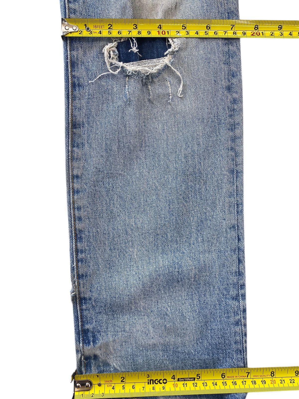 Gap Gap Faded Wash Distressed Style Straight Leg Jeans Size US 33 - 9 Thumbnail