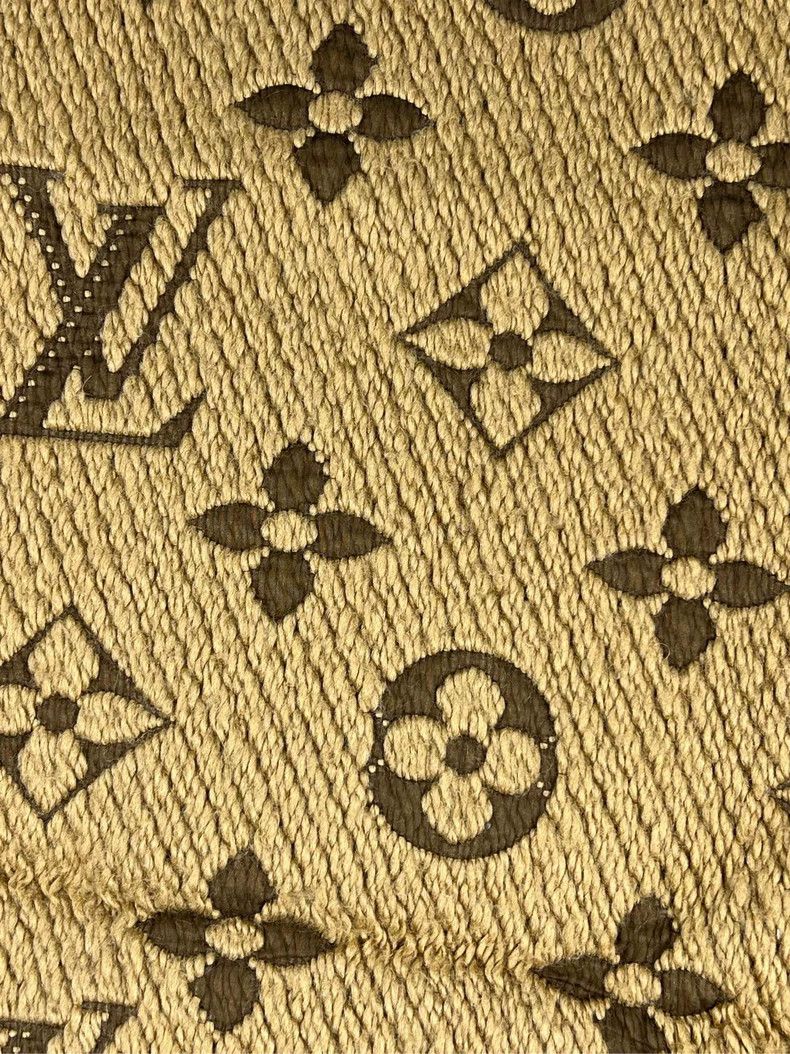 Louis Vuitton Louis Vuitton Khaki presbyopic full LOGO wool scarf Size ONE SIZE - 3 Thumbnail
