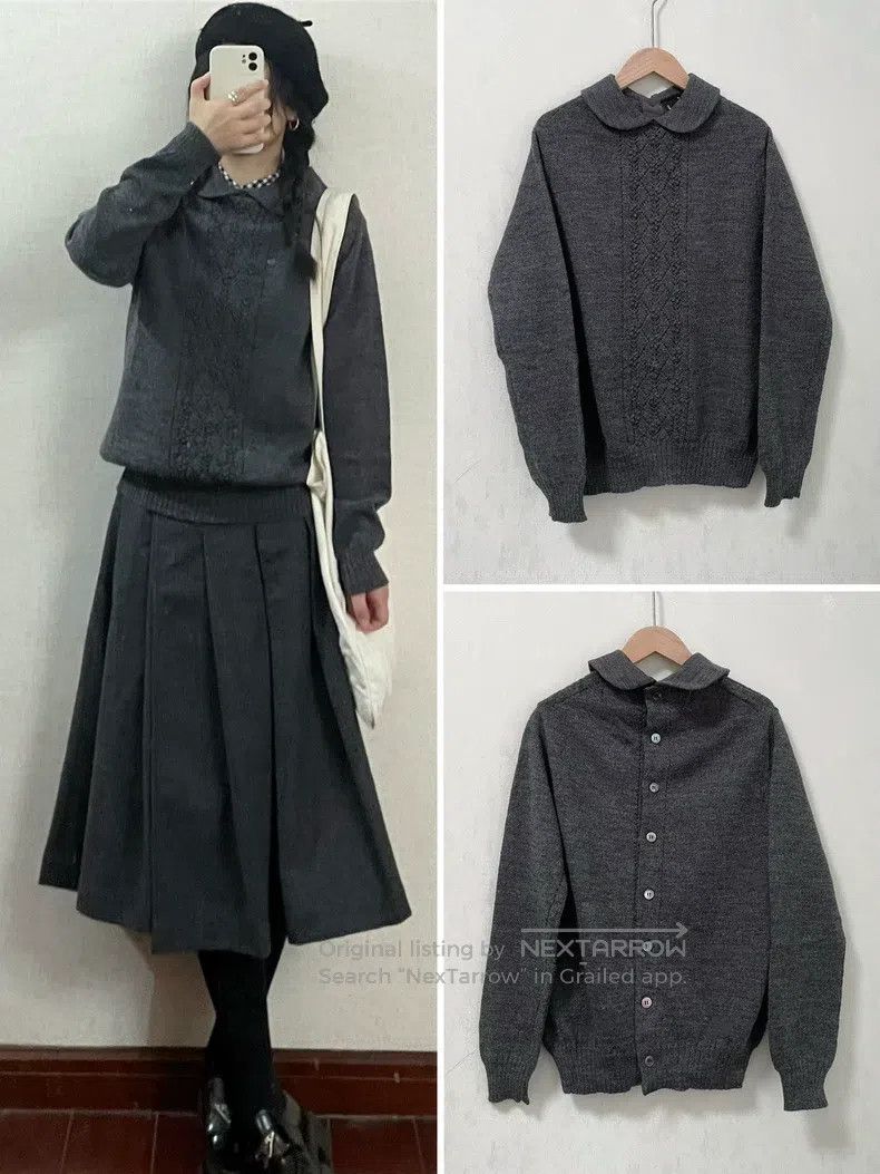 Comme des Garcons Comme des Garcons Reversible round-collar thick hand-knit Size S / US 4 / IT 40 - 1 Thumbnail