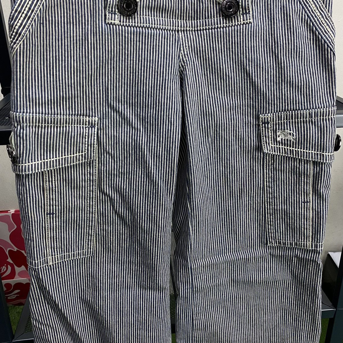 Burberry BURBERRY BLUE LABEL FLARE HICKORY CARGO PANTS MULTIPOCKET Size 30" / US 8 / IT 44 - 4 Thumbnail
