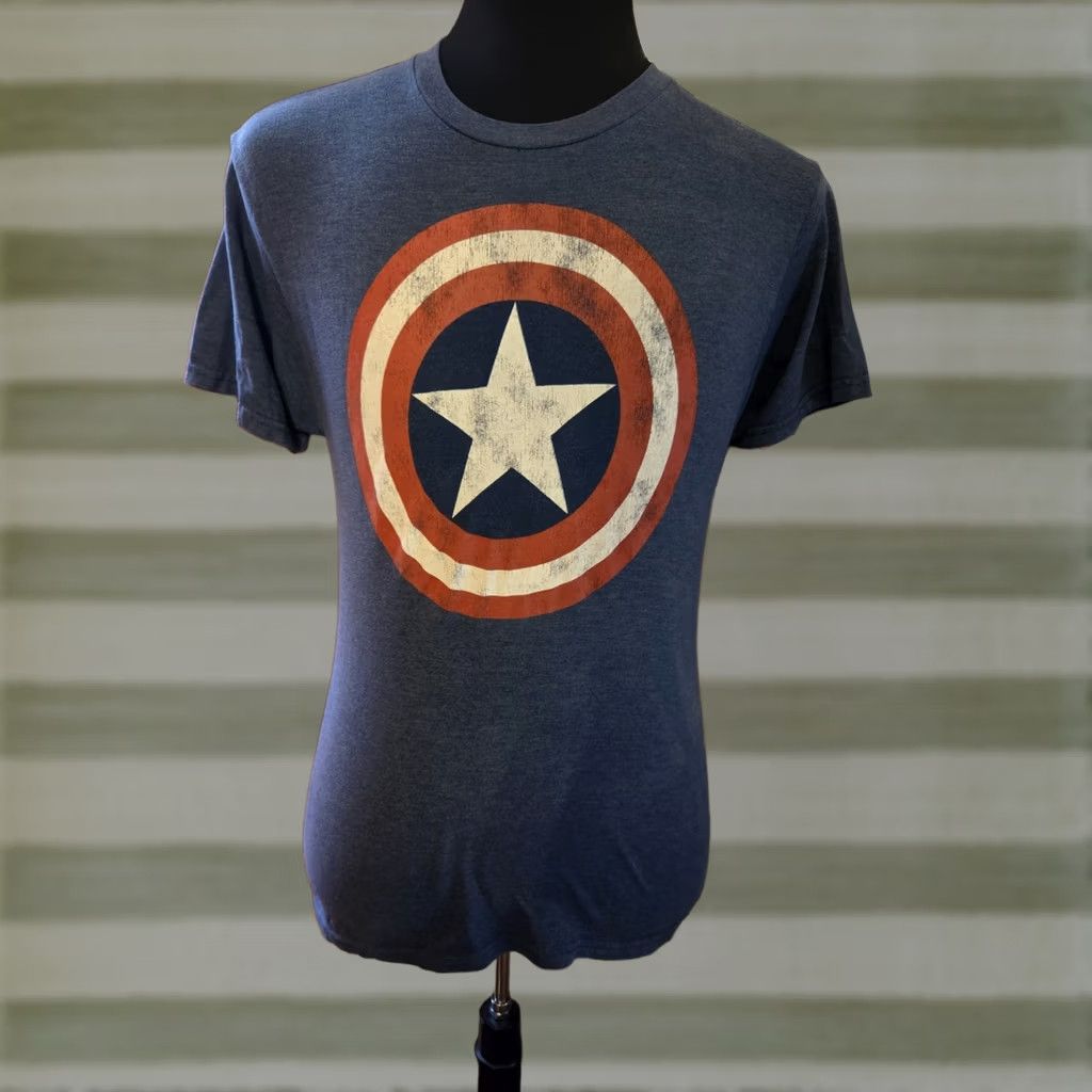 Vintage Marvel Captain America T Shirt Men’s Medium Blue Short Sleeve Size US M / EU 48-50 / 2 - 1 Thumbnail