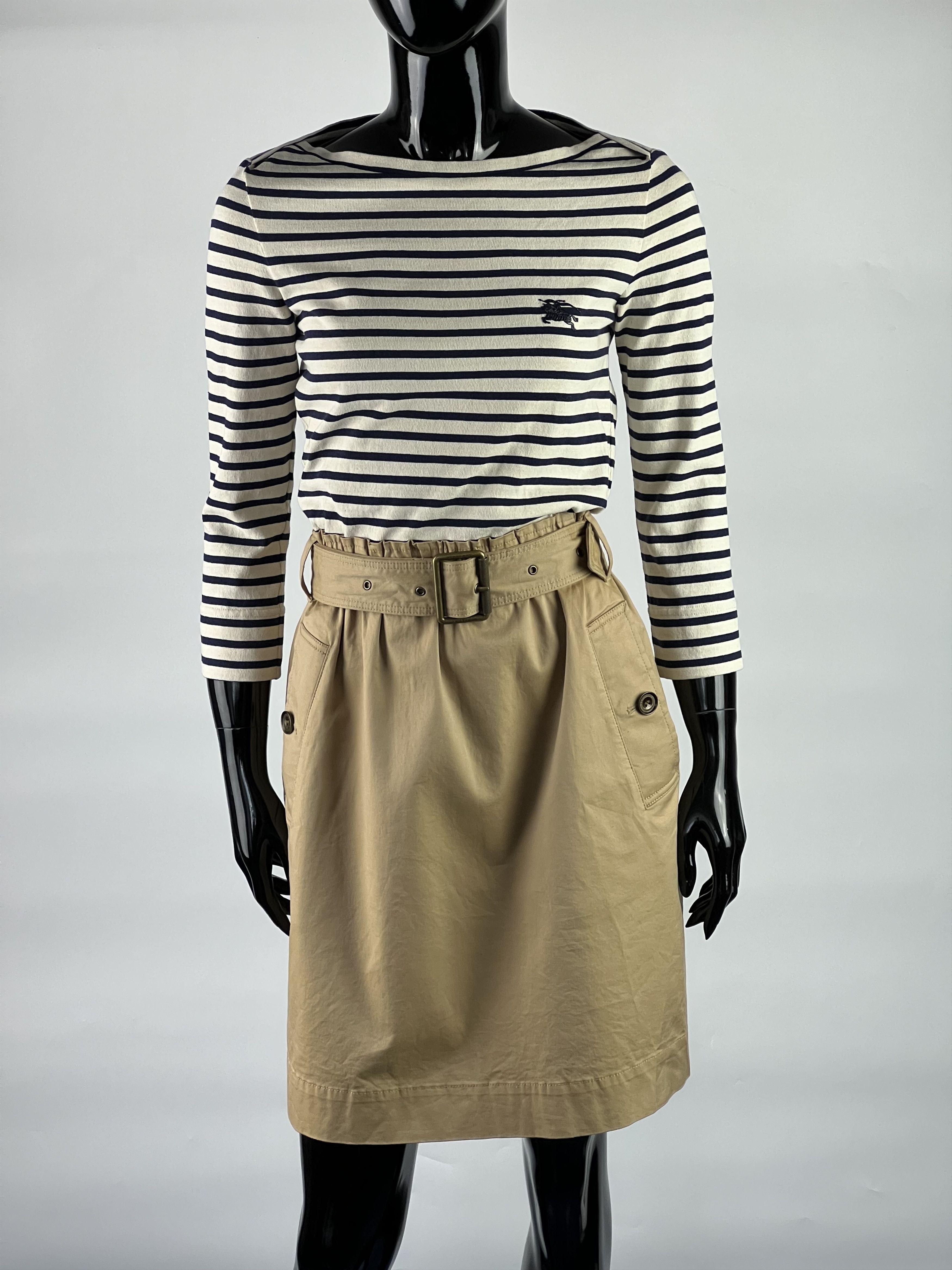 Burberry Burberry Brit Striped Belted Cotton Dress Size XS Size XS / US 0-2 / IT 36-38 - 1 Thumbnail