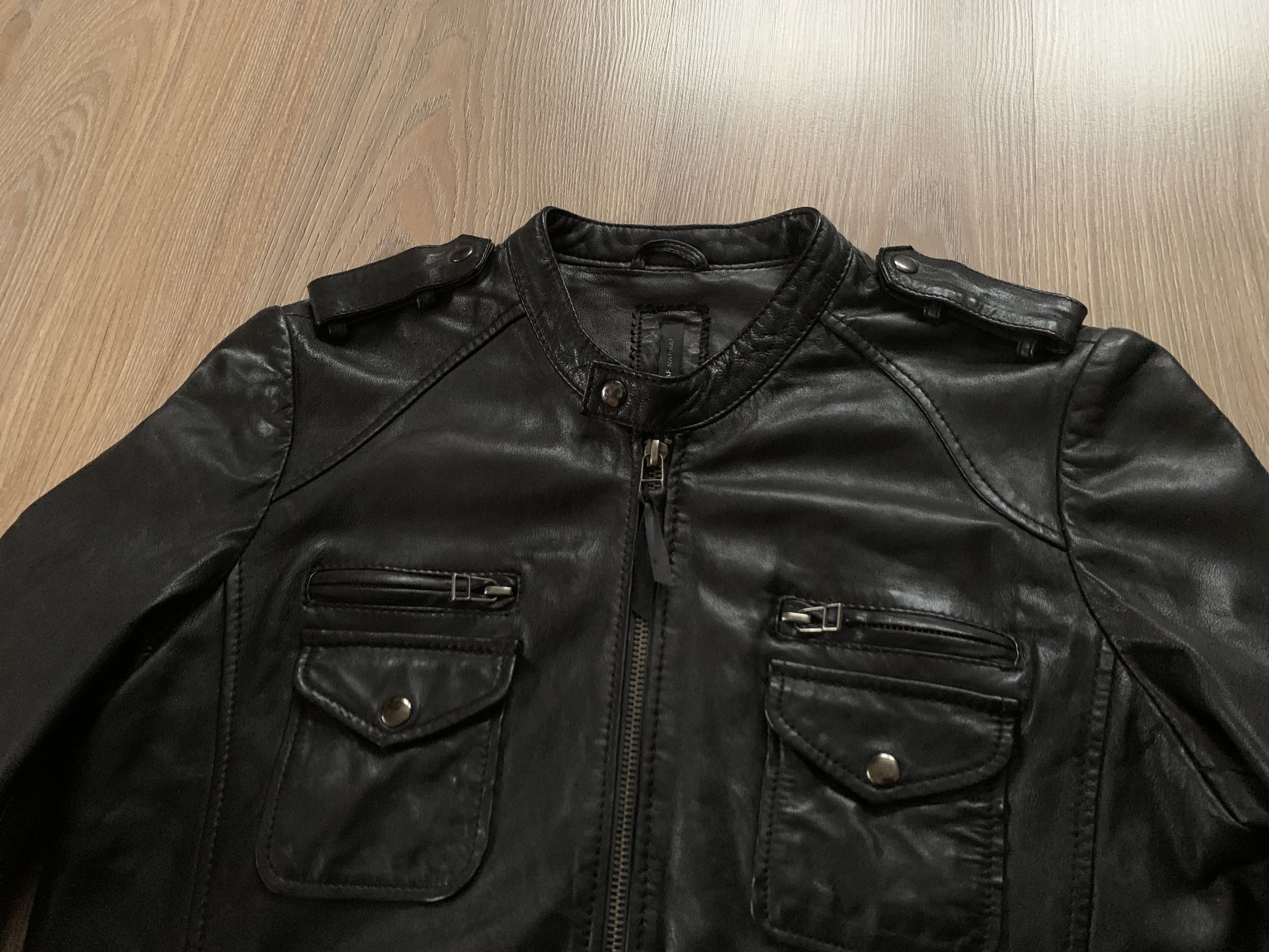 Other NAF NAF Women's Black Leather Biker Jacket Size S / US 4 / IT 40 - 5 Thumbnail