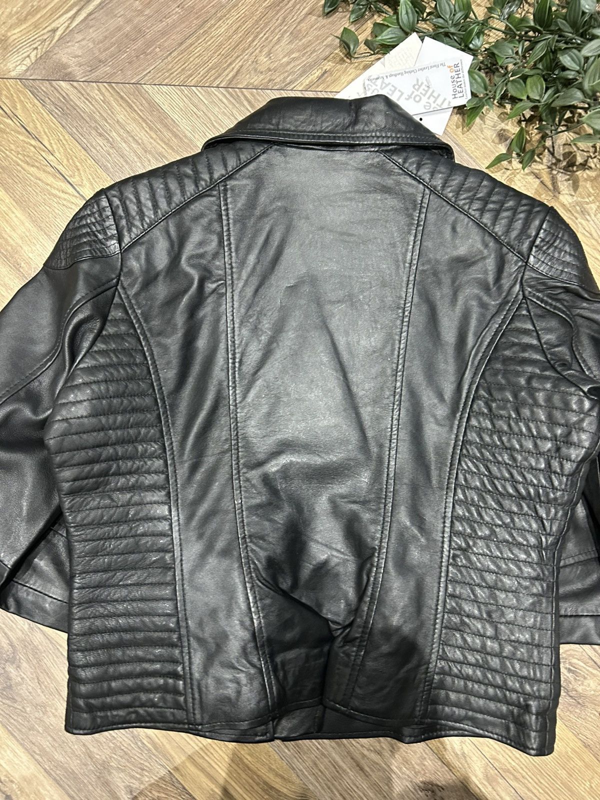 Vintage Real Leather Biker Jacket Size L / US 10 / IT 46 - 4 Thumbnail