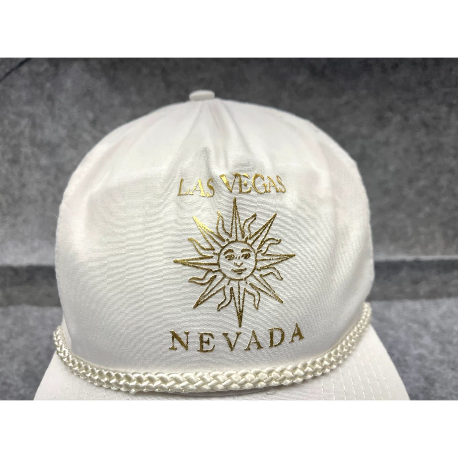Vintage VINTAGE Las Vegas Nevada Hat Cap Snap Back Adult White Polyester Hatch Rope 90s Size ONE SIZE - 2 Thumbnail