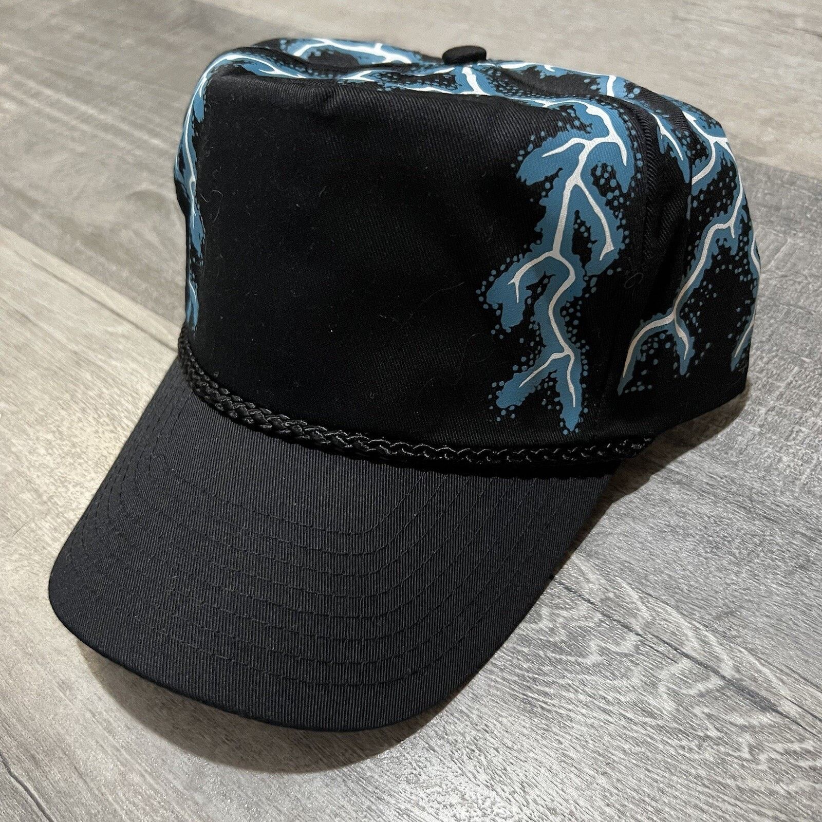 Vintage VTG American Thunder 90s Black Lightning Snapback Hat NOS Size ONE SIZE - 1 Thumbnail