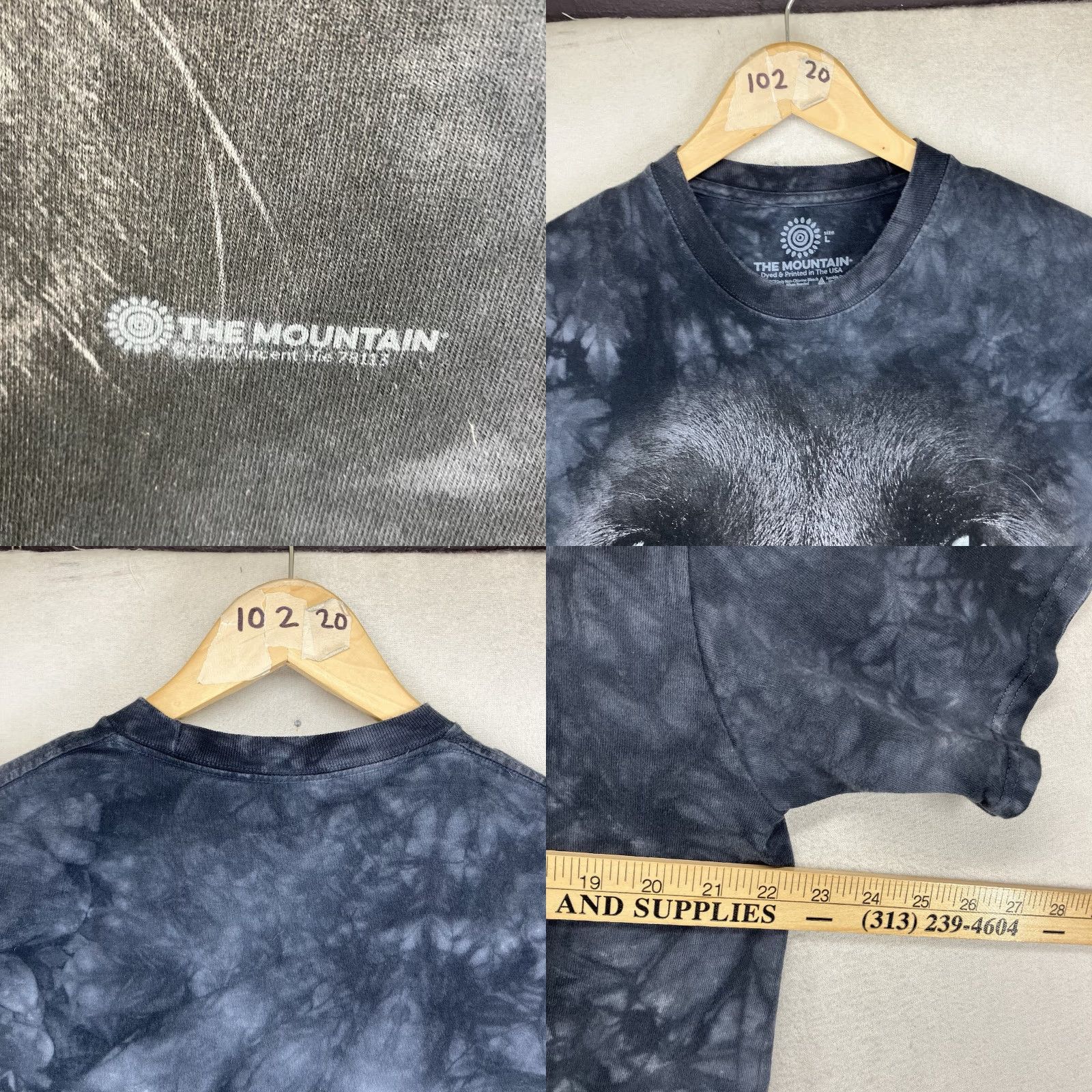 The Mountain The Mountain T Shirt Mens Large Big Face Dog Labrador Black Gray Tie Dye Shirt Regular Short Sleeve Crew Neck Tie Dye Size US L / EU 52-54 / 3 - 8 Thumbnail