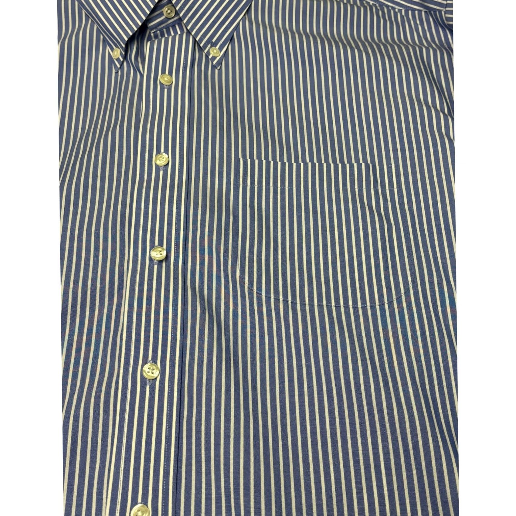 Brooks Brothers Brooks Brothers Mens 17.5 4/5 Blue White Striped Dress Shirt - Business Casual Size US XXL / EU 58 / 5 - 2 Thumbnail