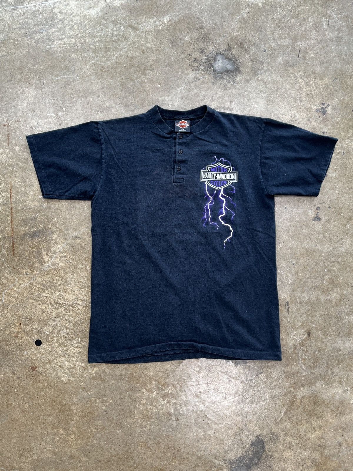 Harley Davidson Vintage 1990 Harley Davidson Lightning Lauderdale Tee Large Size US L / EU 52-54 / 3 - 6 Thumbnail
