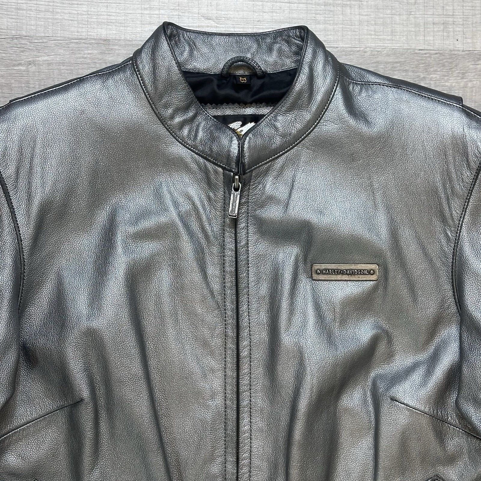 Harley Davidson Harley Davidson Genuine Leather Motorcycle Jacket Silver Size M / US 6-8 / IT 42-44 - 5 Thumbnail