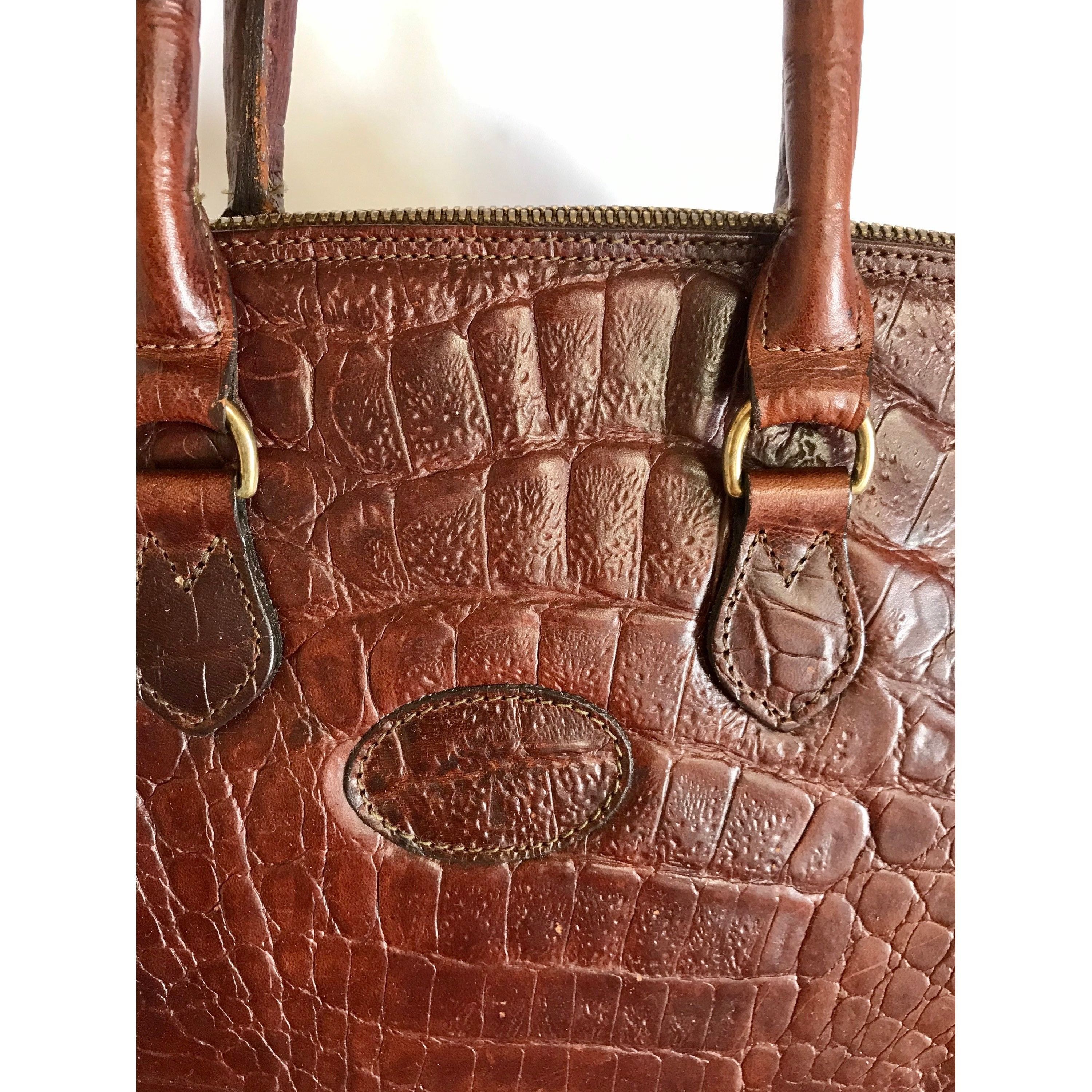 Mulberry Vintage Mulberry croc embossed leather mini doctor's bag Size ONE SIZE - 5 Thumbnail